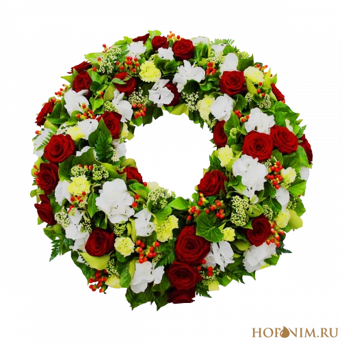 Большой круглый ритуальный венок № 4