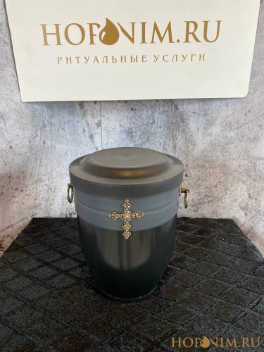 Урна для праха Крест с серой полоской